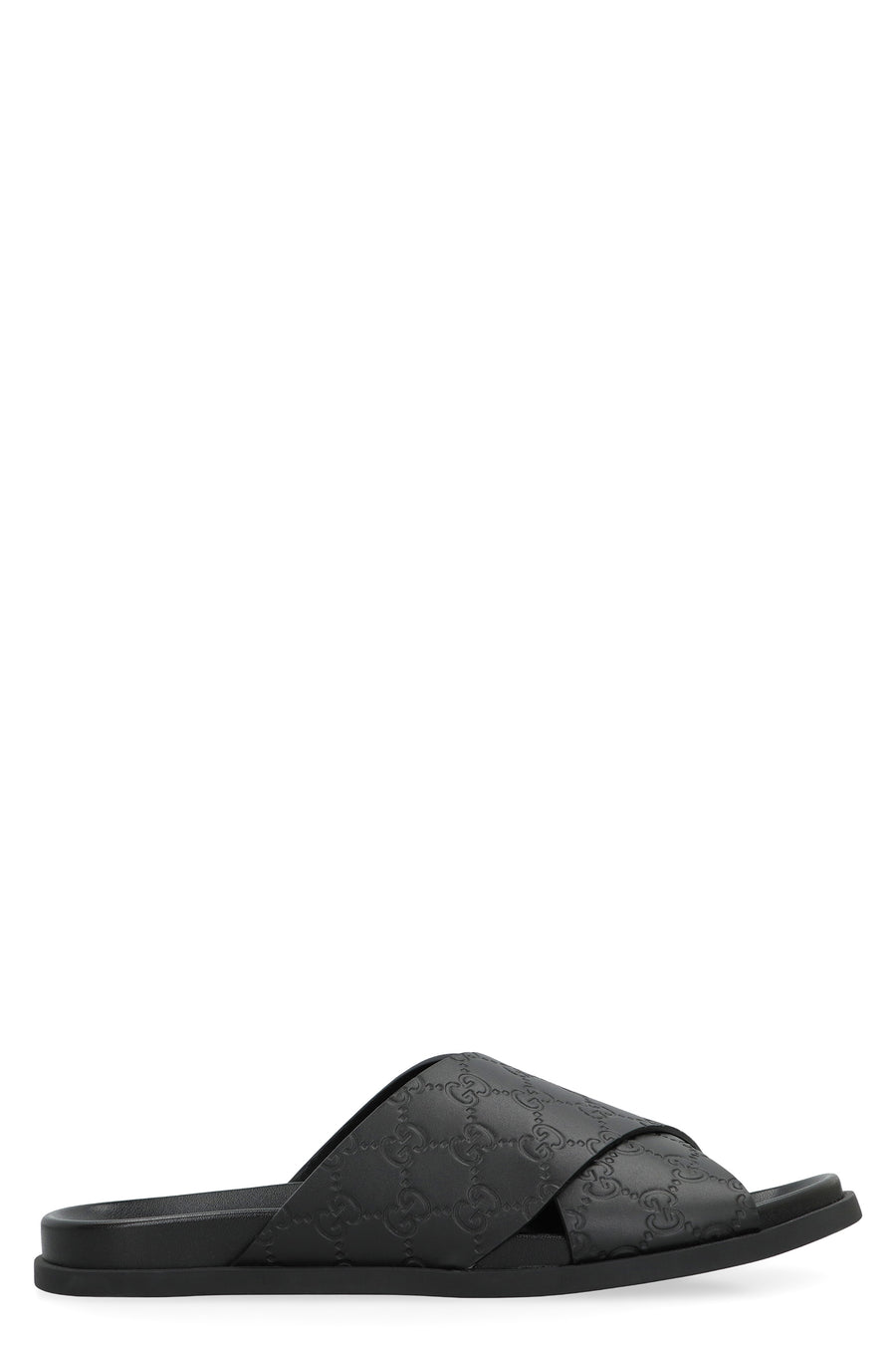 Leather Slides Black Calf Skin Flip Flops &