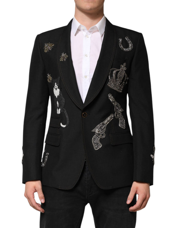 Dolce & Gabbana 65% Virgin Wool 30% Mohair 3% Polyester 2% Silk blazer in black