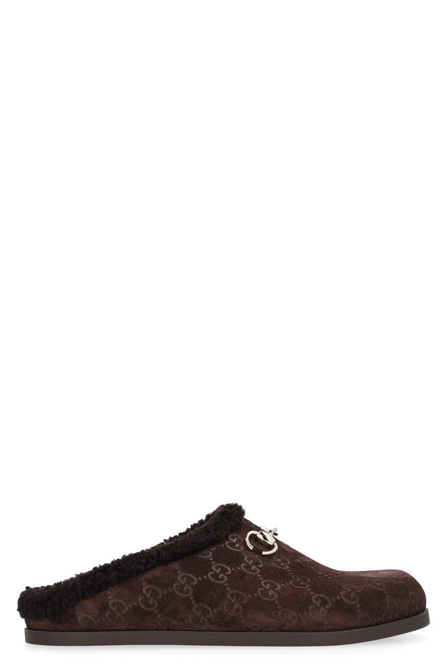 Suede Sabot Brown Lamb Slippers
