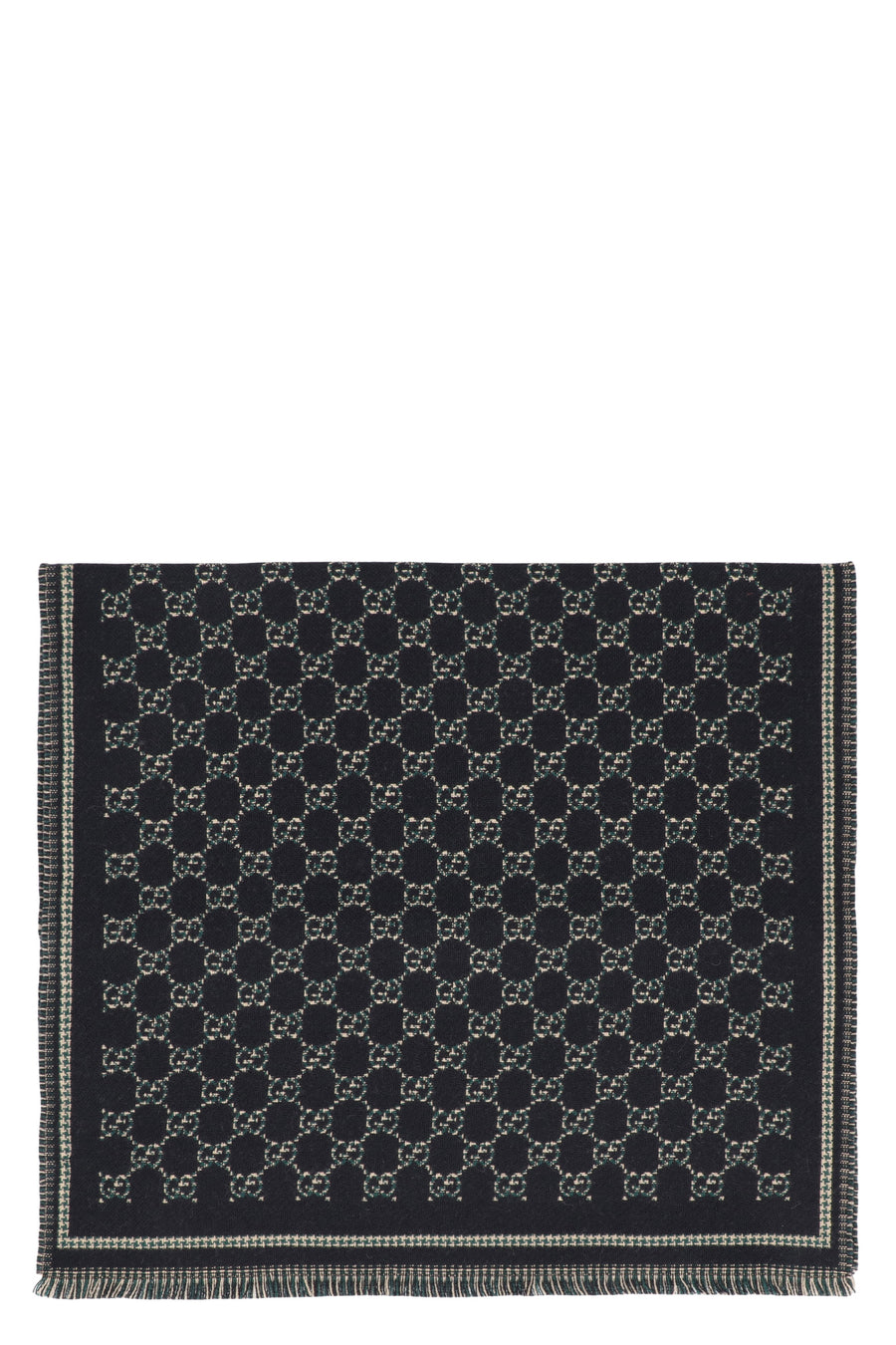 Wool Jacquard Scarf Black