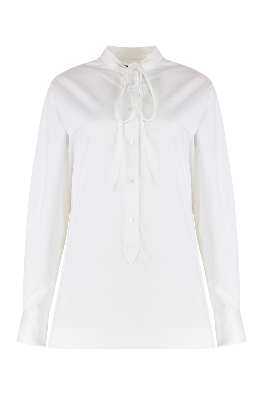 Cotton Poplin Shirt White Cotton; Polyester