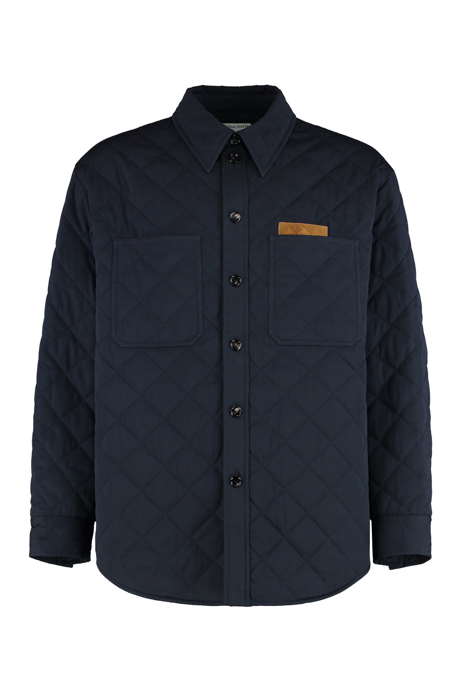 Quilted Cotton Overshirt Blue Shirt