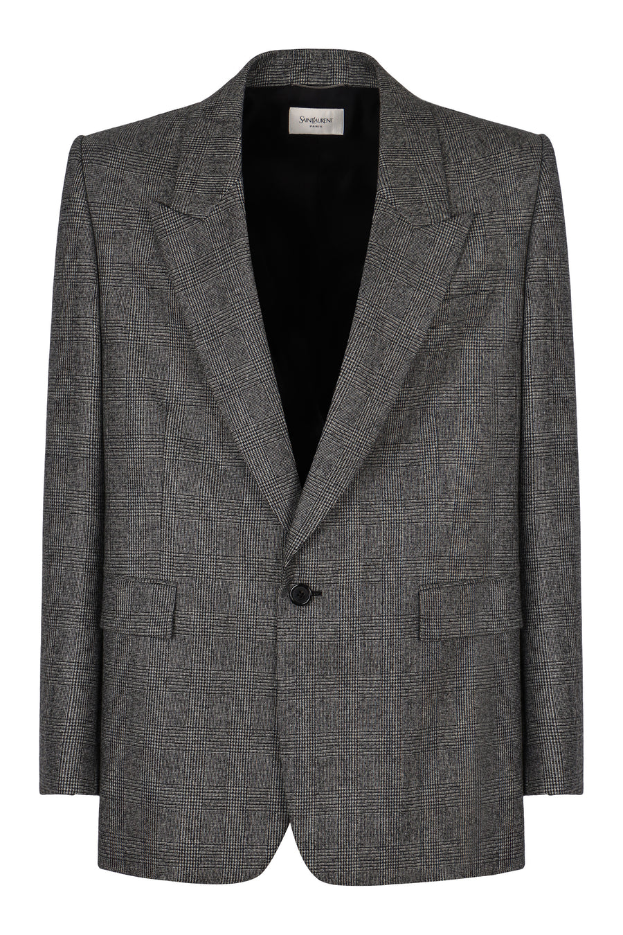 Flannel Jacket Prince Of Wales Wool Black/chalk Suit & Dinner