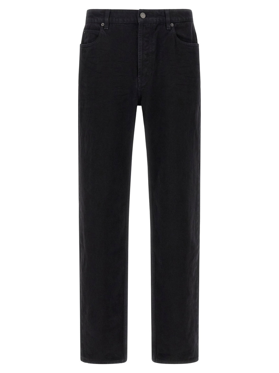 Saint Laurent Garment-Dyed Cotton Denim Jeans — Black