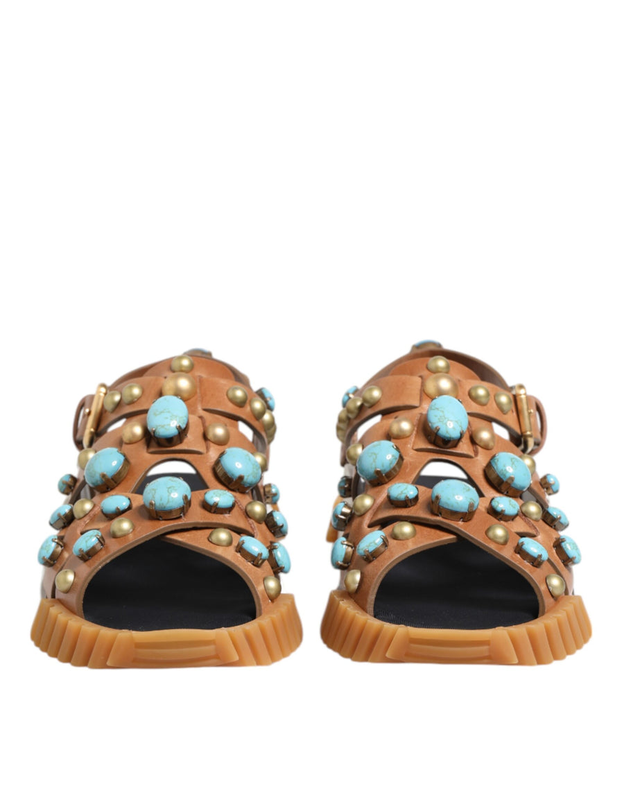 Dolce & Gabbana 100% Leather with rubber sole sandals in brown
