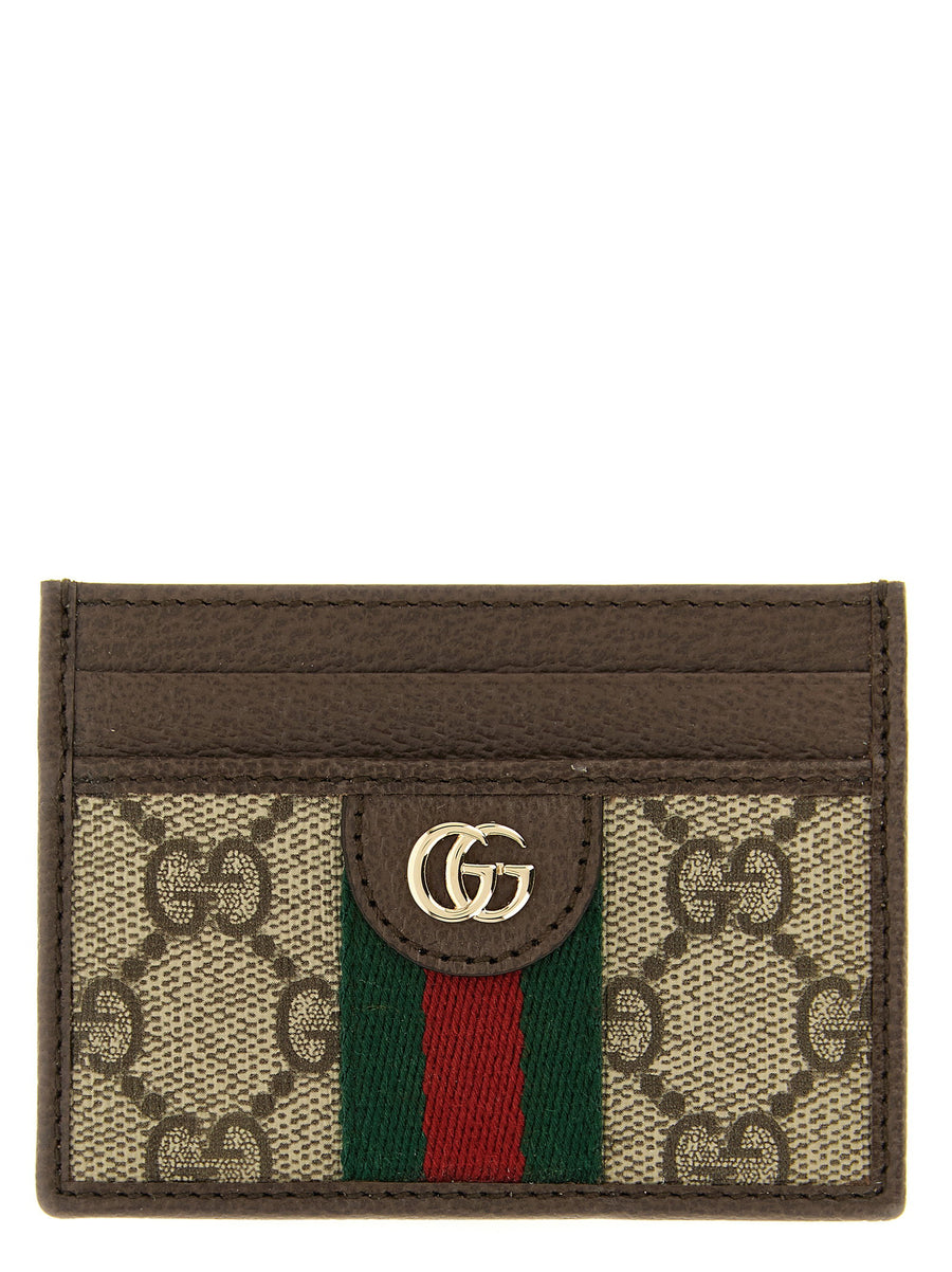Gucci Ophidia Card Case — Beige