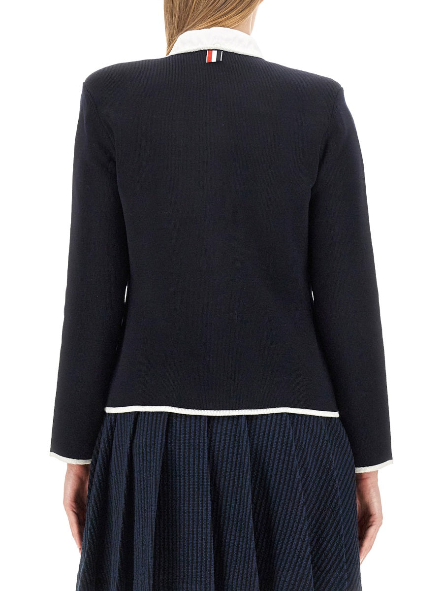 Single-Breasted Jacket Blue Virgin Wool
