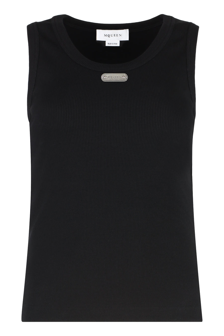 Tank Top Ribbed Cotton Black Vests & Tops
