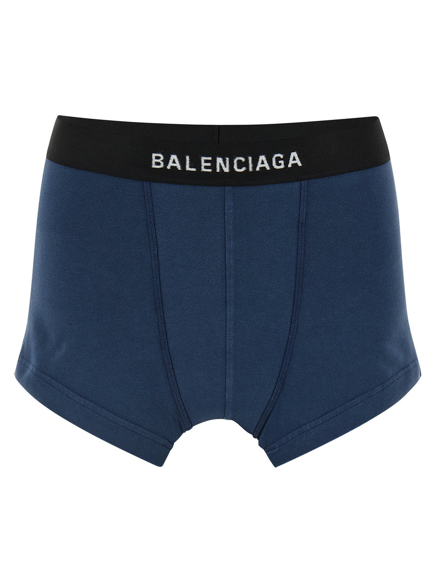 Balenciaga Boxer-Style Brief Short Trousers — blue