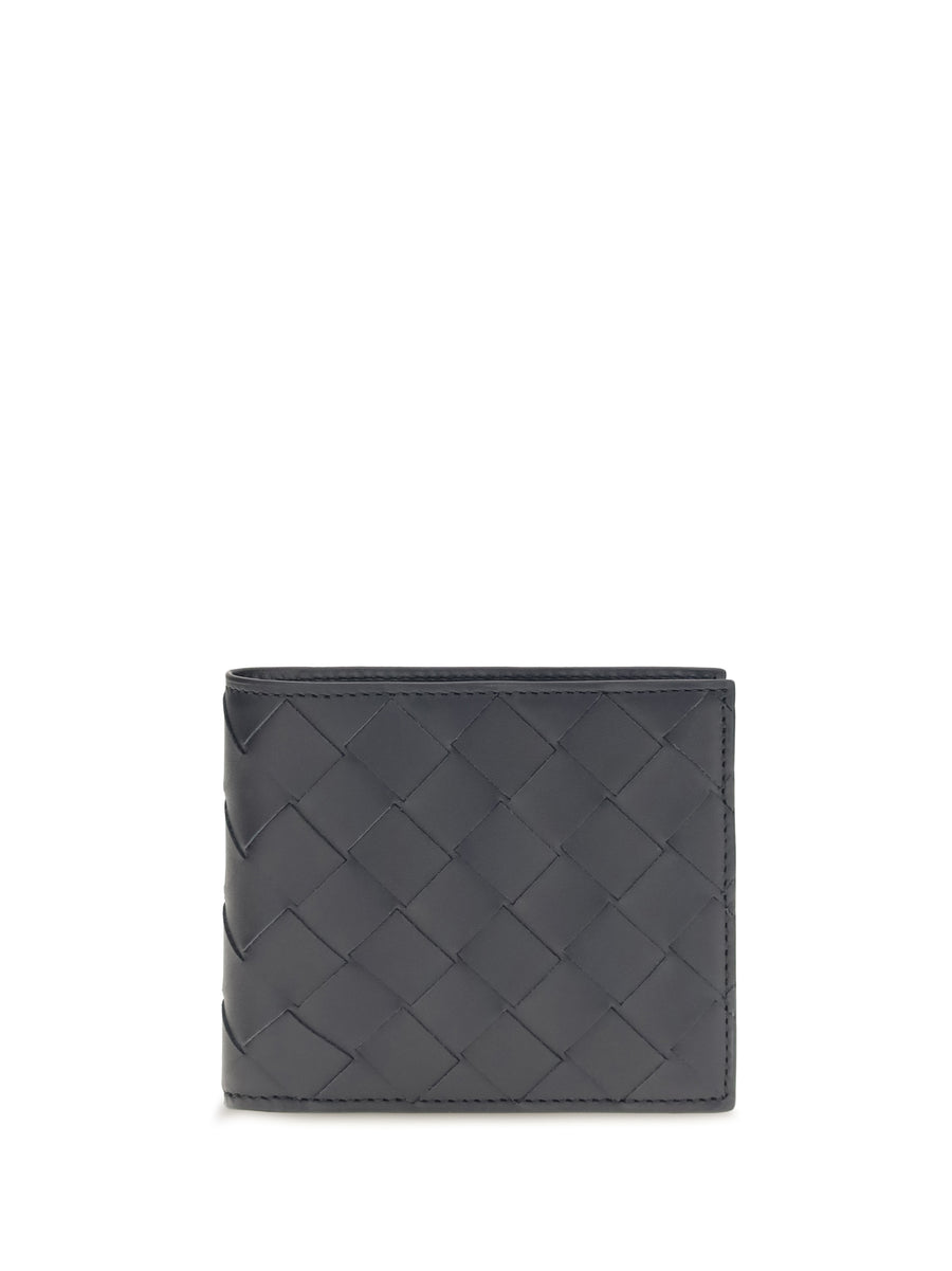 Bifold Leather Intrecciato Wallet Space Silver Calf Umbrellas