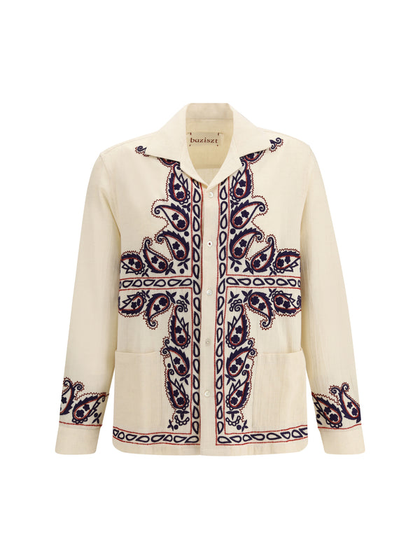 Baziszt 100% Silk shirt in beige