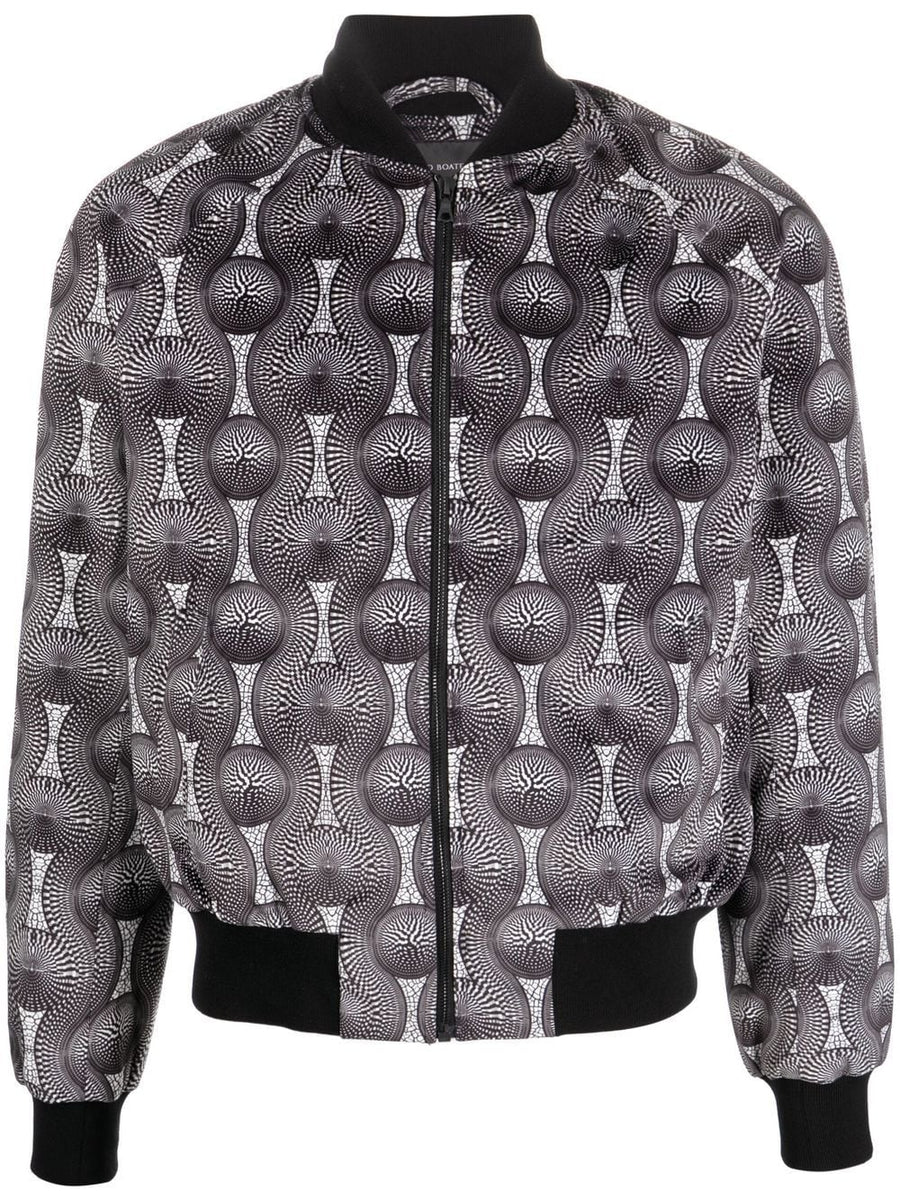 Ozwald Boateng Printed velvet bomber jacket