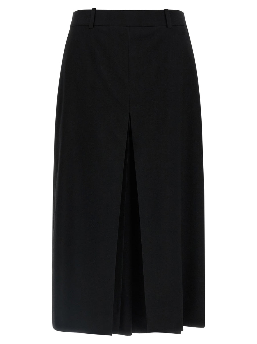 Saint Laurent Wool Midi Skirt — Black
