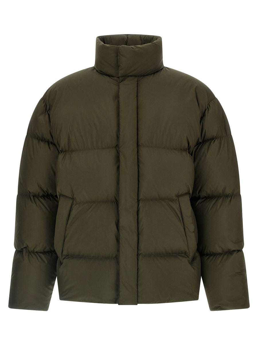Saint Laurent Quilted Goose Feather-Padded Down Jacket — Olive
