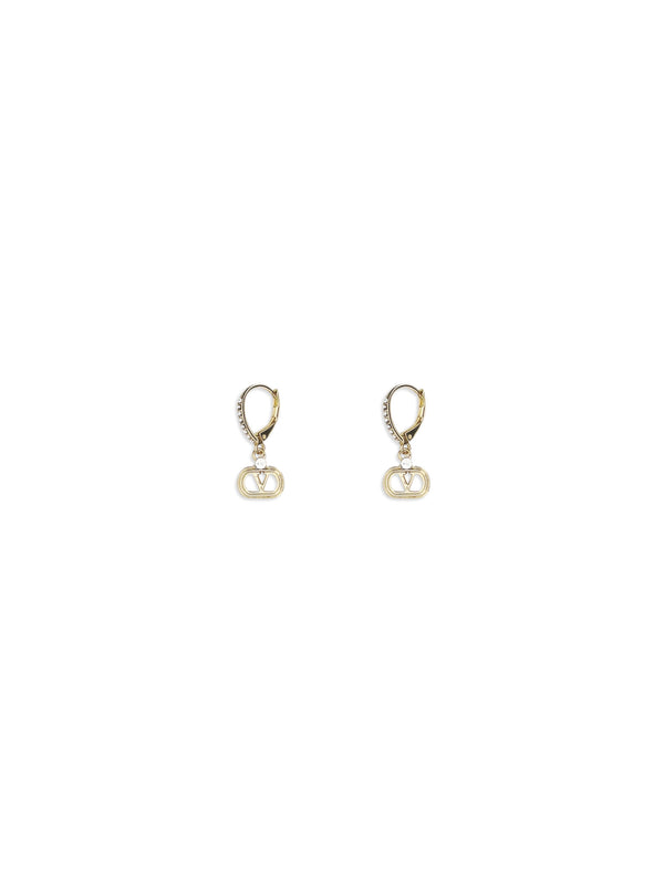 Valentino Garavani Metal and Swarovski crystals earrings in gold