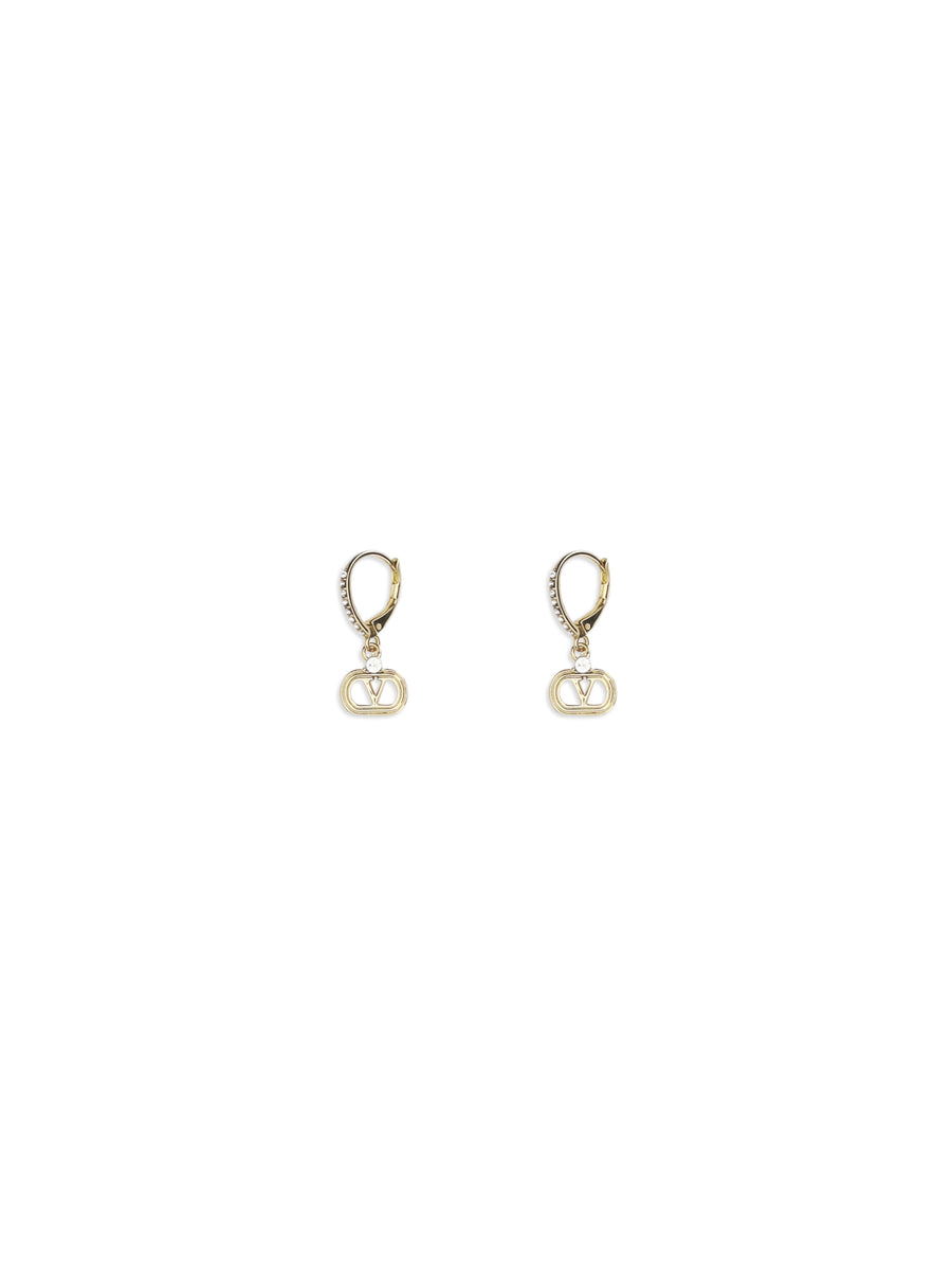 Valentino Garavani Metal and Swarovski crystals earrings in gold