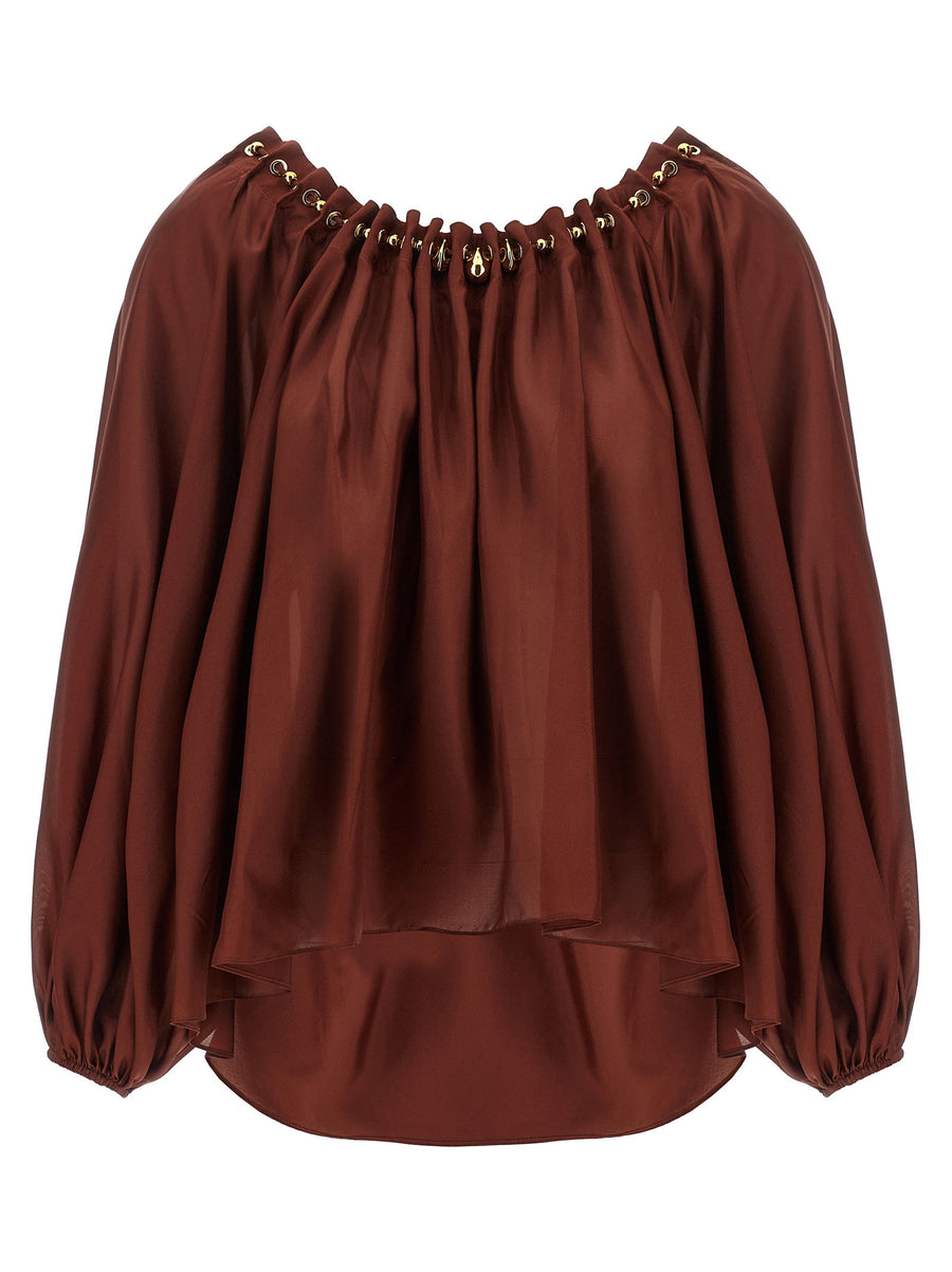 Zimmermann Aster Blouse — Burgundy