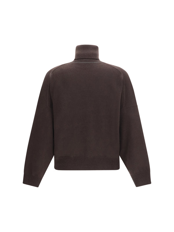 Cashmere Turtleneck Sweater — Coffee (capra Hircus)