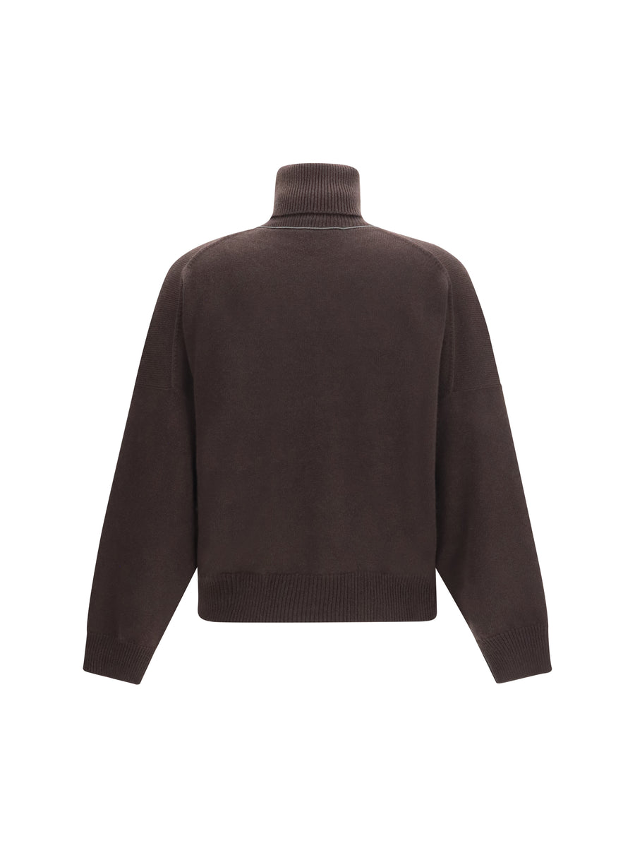Cashmere Turtleneck Sweater — Coffee (capra Hircus)