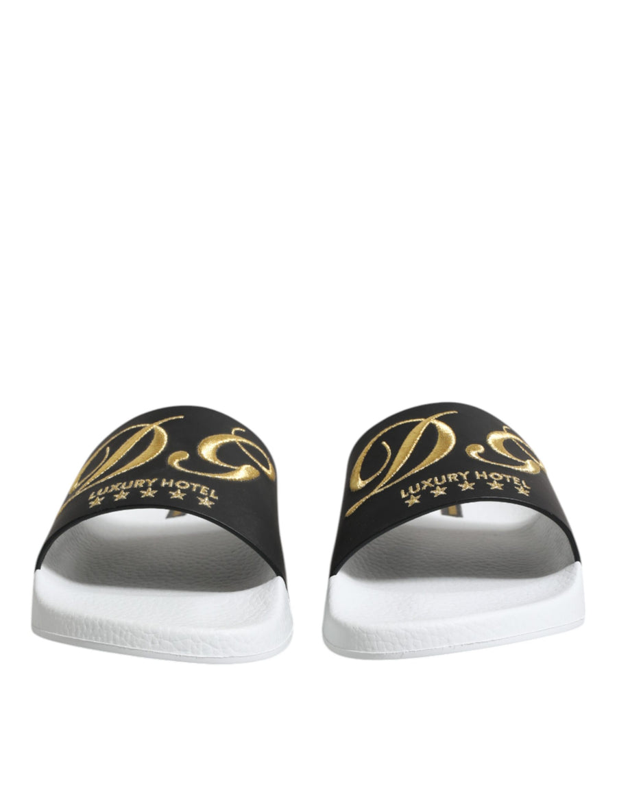 Dolce & Gabbana 100% Calfskin Leather slides in black