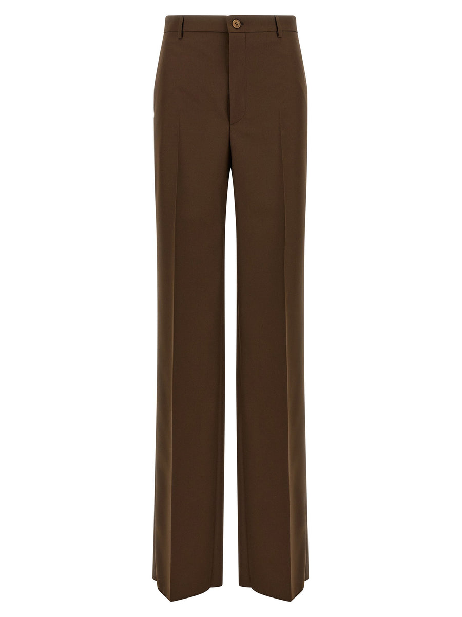 Gucci Tailored Wide-Leg Trousers — Brown
