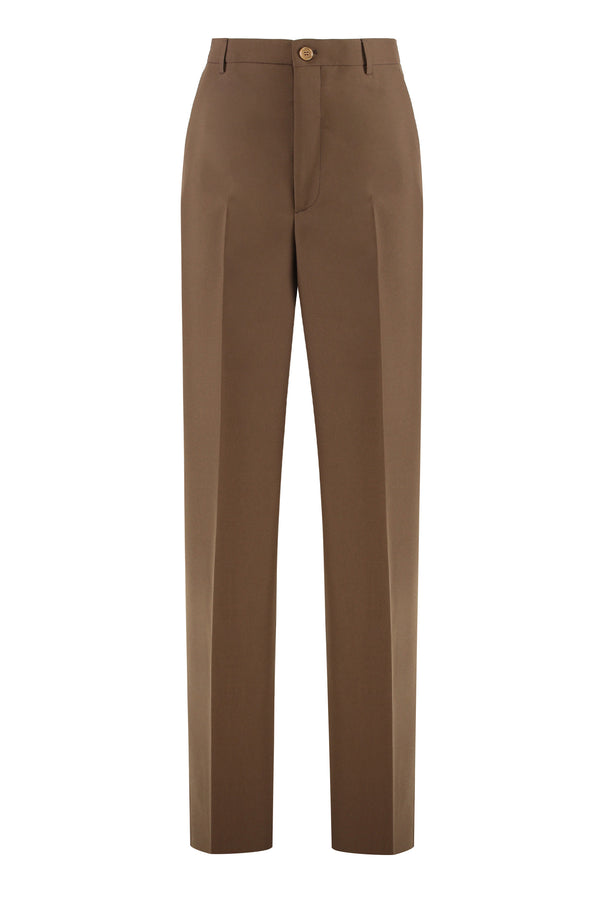 Trousers Panama Chocolate Polyester Straight