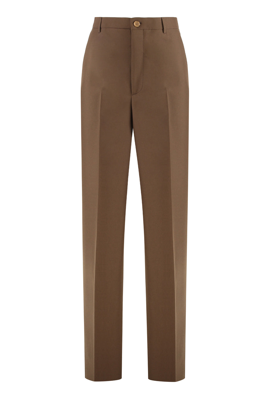 Trousers Panama Chocolate Polyester Straight