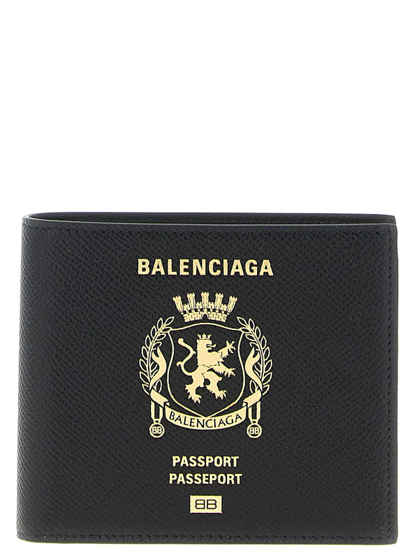 Balenciaga Textured calf leather wallet in black