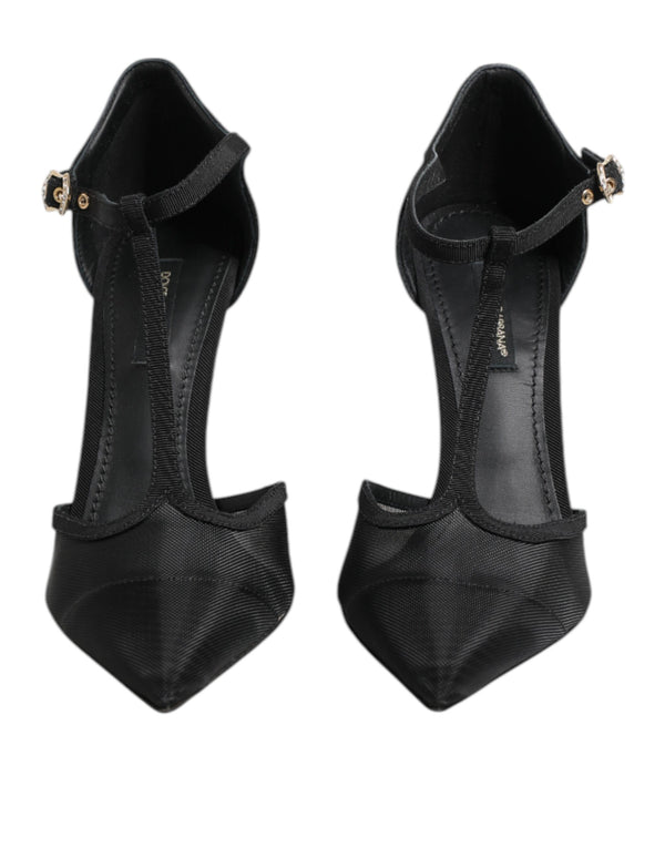 Dolce & Gabbana 69% Nylon 37% Viscose; Leather sole heel in black