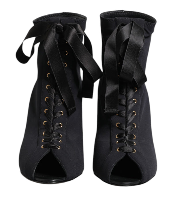 Dolce & Gabbana 62% Nylon heel boot in black