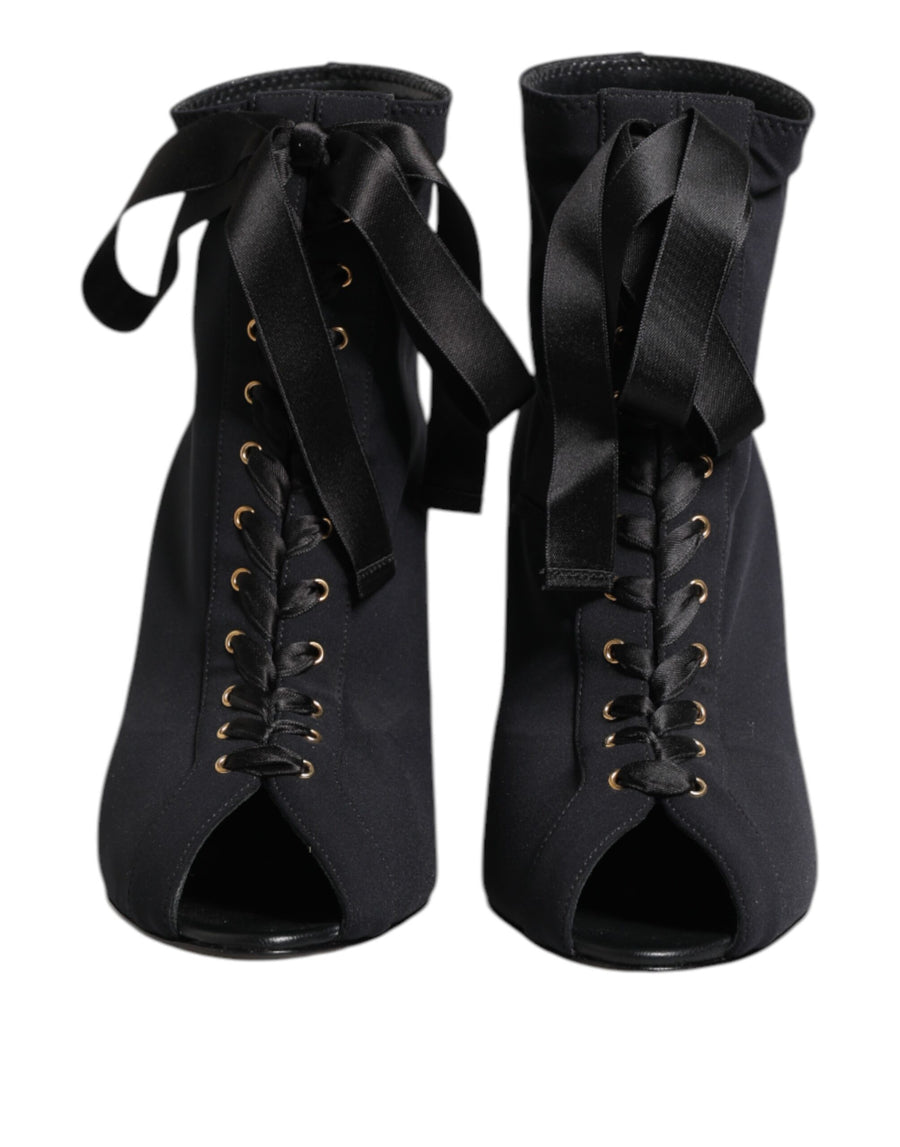 Dolce & Gabbana 62% Nylon heel boot in black