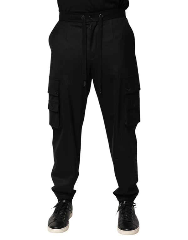 Dolce & Gabbana 97% Wool 3% Spandex joggers in black