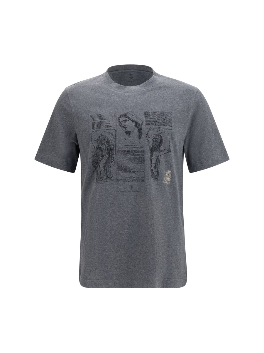 T-Shirt Printed Cotton Grey T-shirts