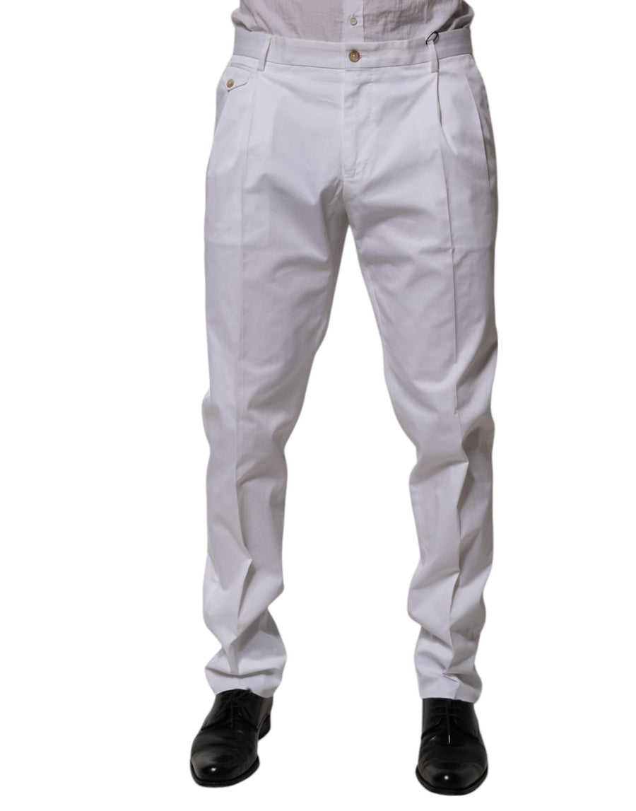 Dolce & Gabbana 97% Cotton trousers in white