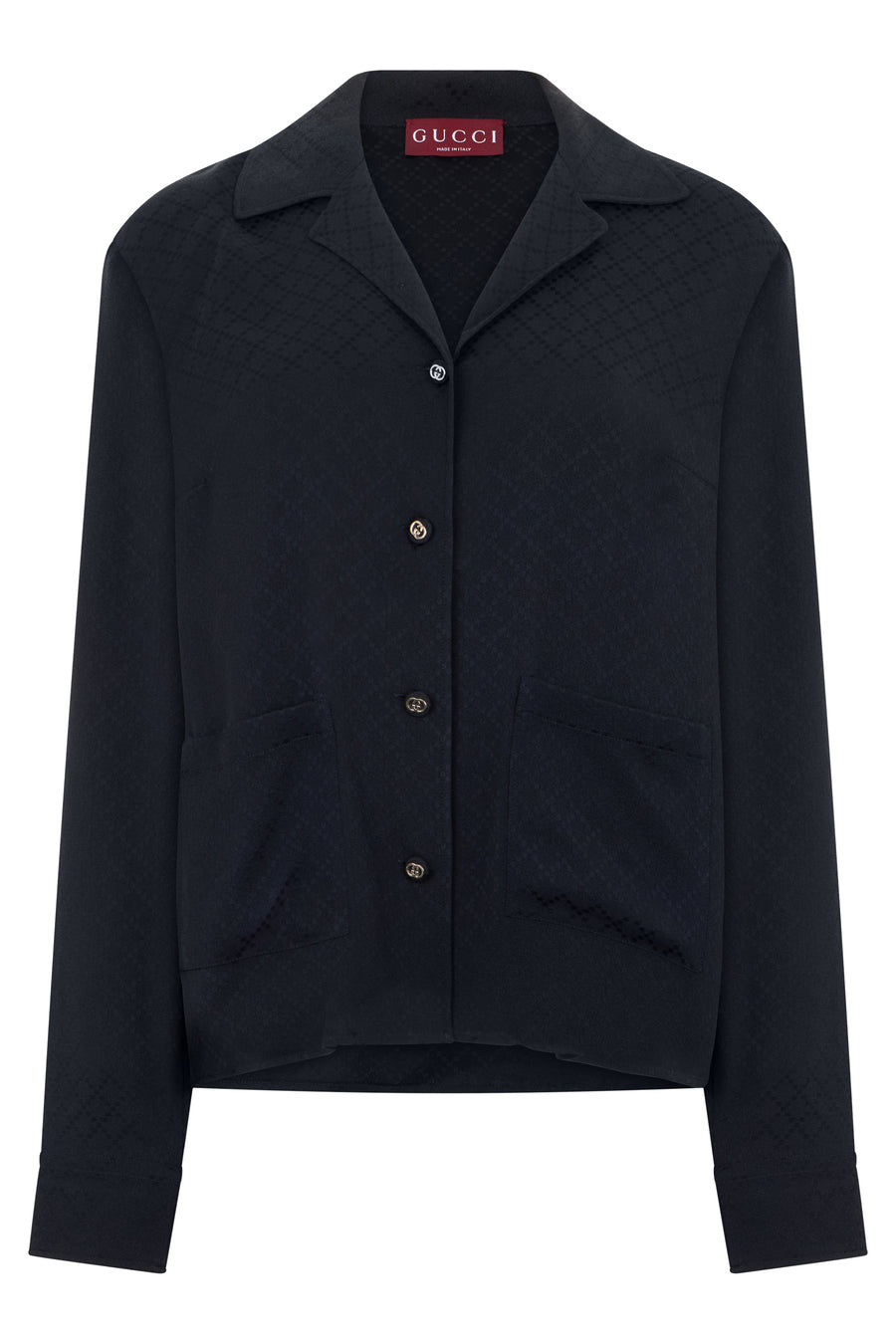Shirt Silk-Blend Jacquard Blue Viscose