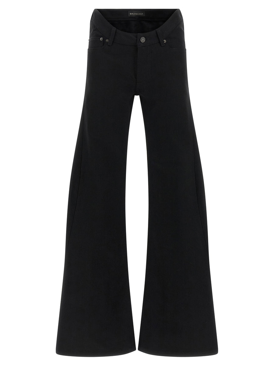 Balenciaga Wide Flared Leg Jeans — Black
