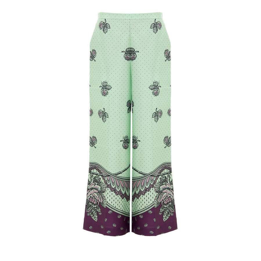 Gucci 100% Silk trousers in green