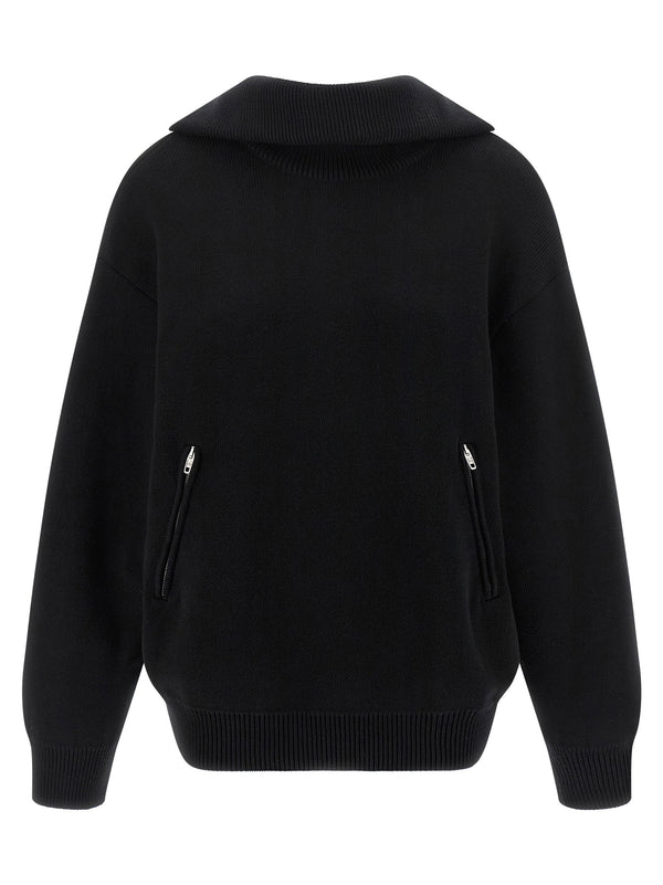 ظهر Balenciaga Back-to-Front قطن كنزة — أسود