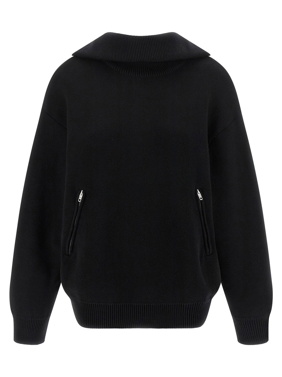 Balenciaga Back-to-Front Cotton Sweater — Black