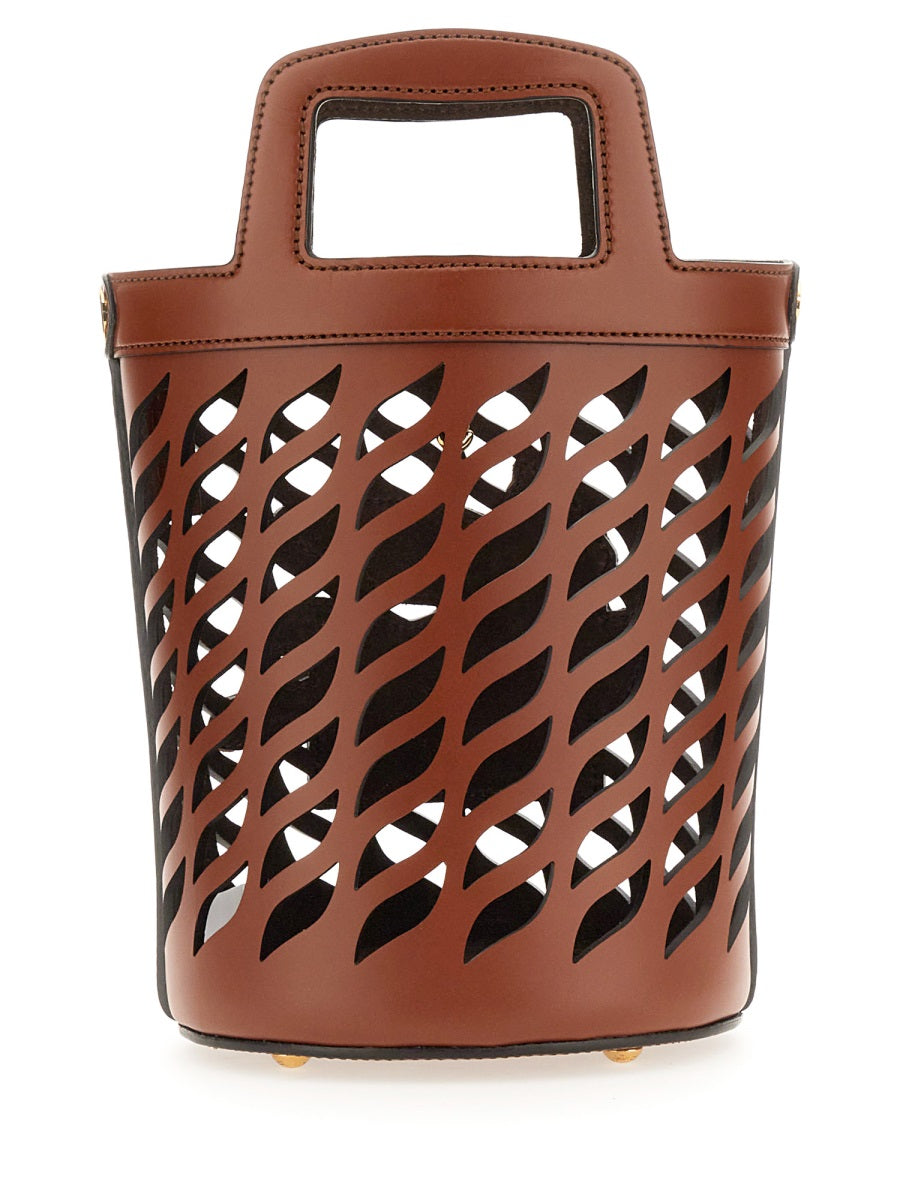 Coffa Bag With Logo Buff Leather Handbags