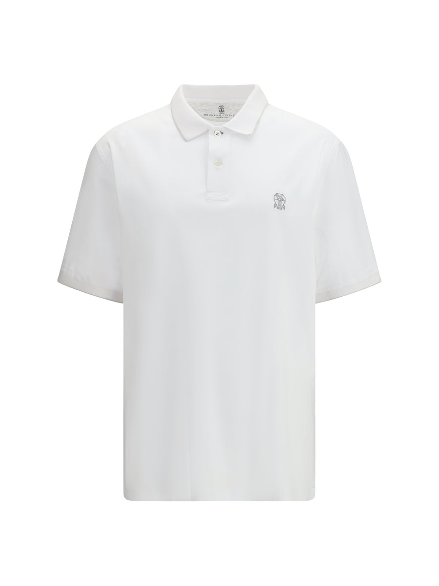 Brunello Cucinelli 100% cotton polo in white