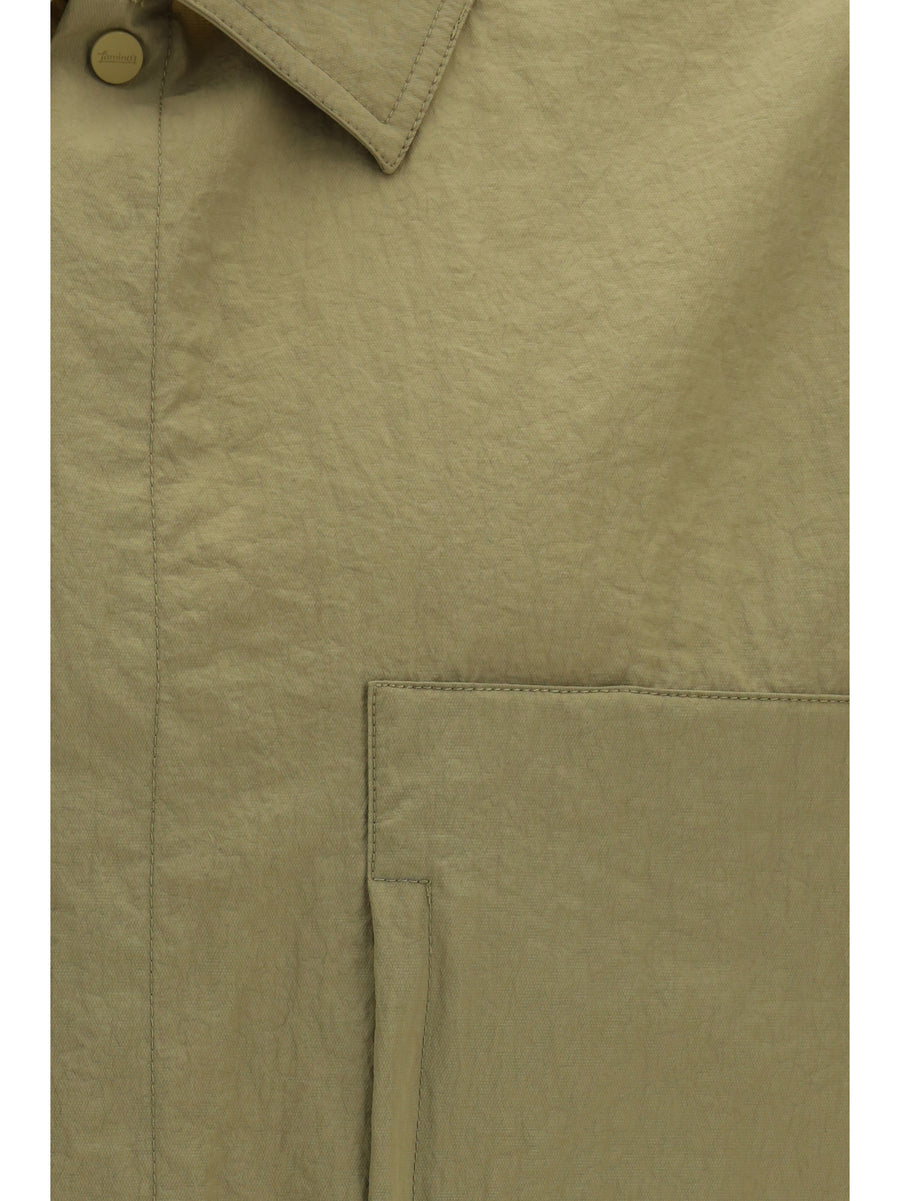 Shirt Jacket Olive Green Polyamide