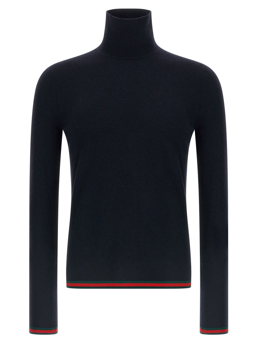 Gucci Cashmere Turtleneck Sweater — Navy