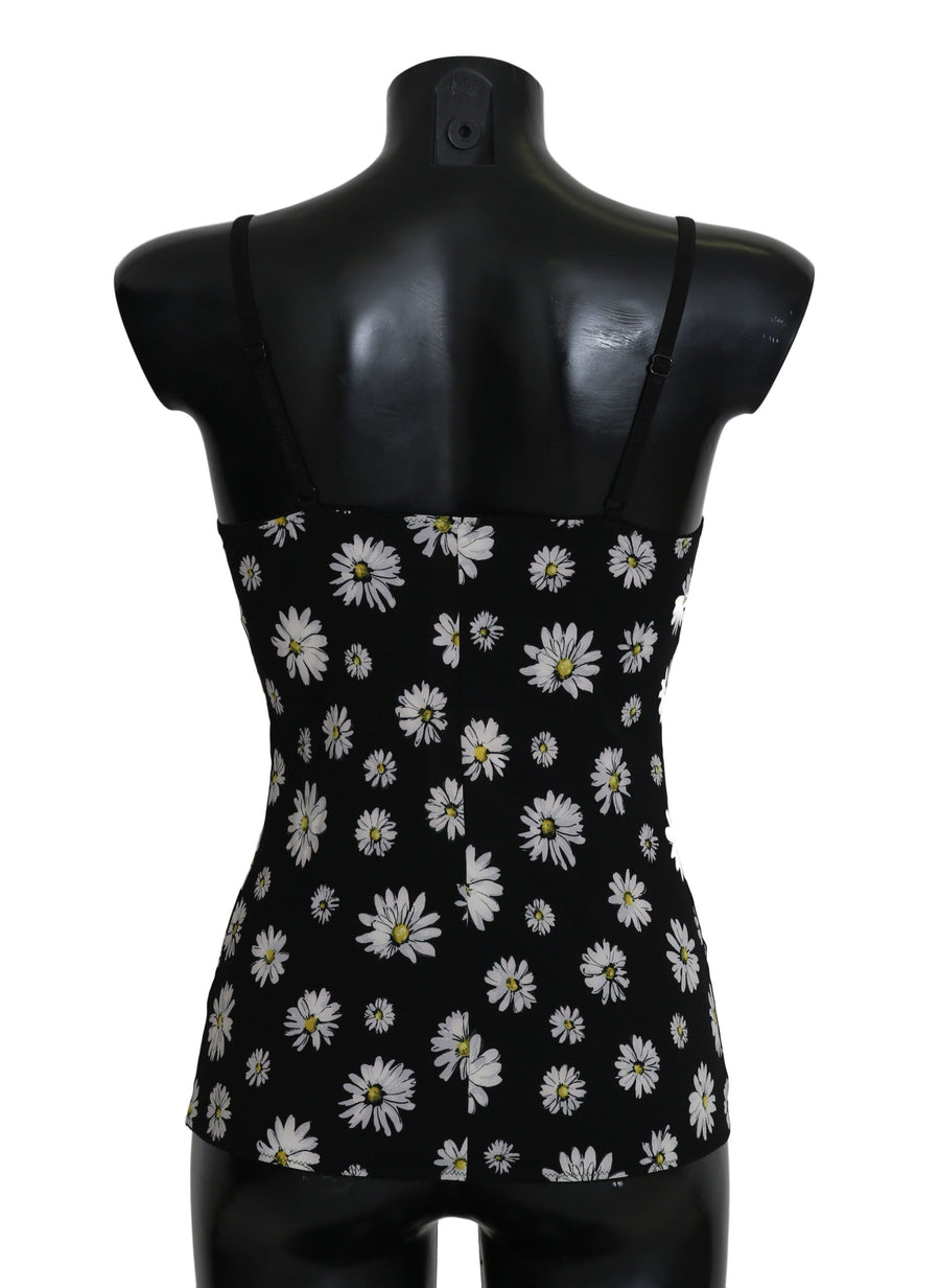 Dolce & Gabbana 82% Polycotton chemisole in black