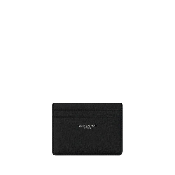 Saint Laurent 100% Calf Leather Bos Taurus card case in black