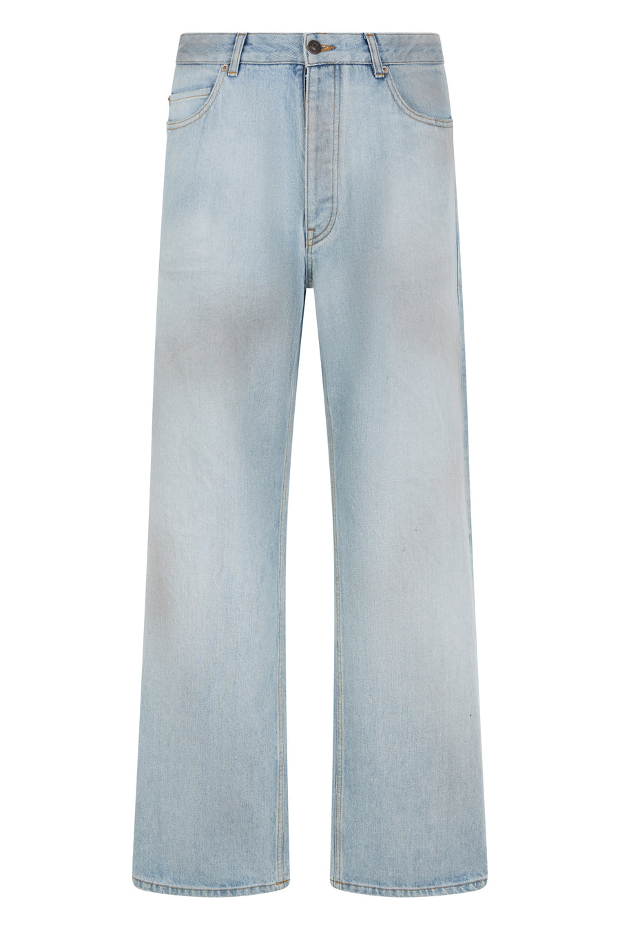 Straight-Leg Jeans Light Blue Cotton Regular &