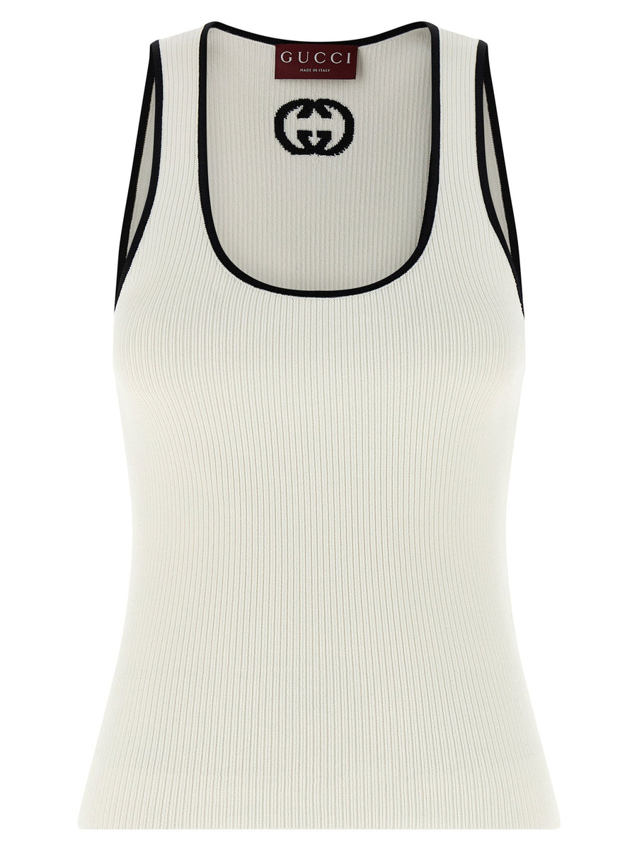 Gucci Incrocio GG Tank Top — White