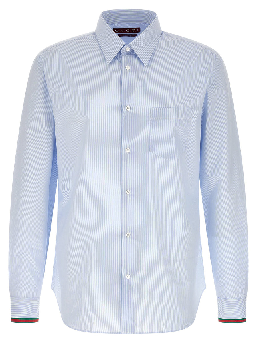 Gucci Striped Cotton Shirt — Light Blue