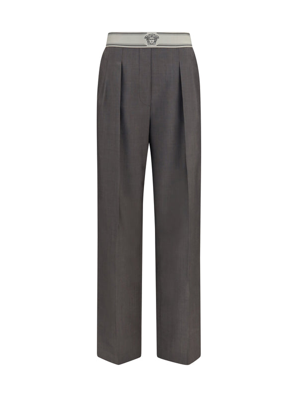 Versace 73% Merino wool trousers in gray