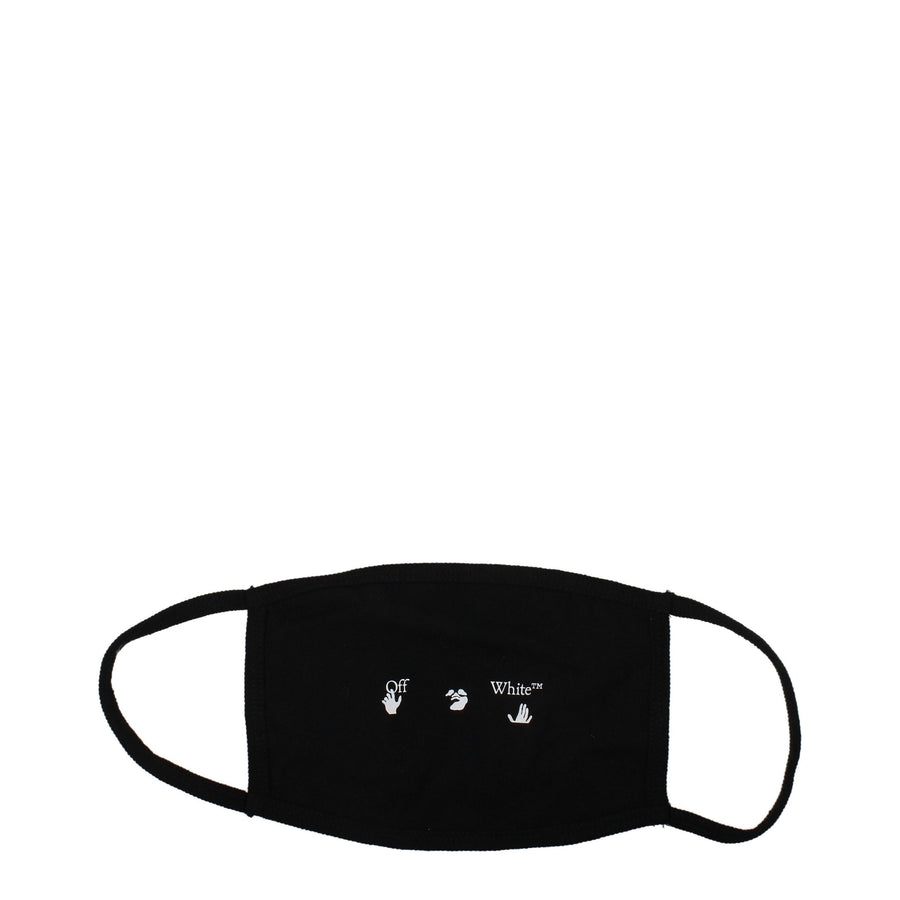 Off-White 100% cotton face mask in black